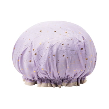EGNMCR Shower Cap Bath Cap Shower Cap Double Layer Lace Hair Cap Reusable Plastic Elastic Bathing For Spa Hotel And Hair Salon Shower Cap