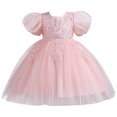 thumbnail image 1 of Cardigans pour Tout-Petits 2t Robes Jeunesse Taille 16 Robe Fille Tout-Petit Enfants Été Manches Courtes Robe Fleurie Robe de Défilé Performance, 1 of 8