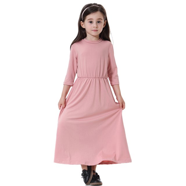 KYAIGUO Robes à Volants pour Filles 1-12 Ans Bébé Manches Longues Décontractées Robe Maxi Ligne A