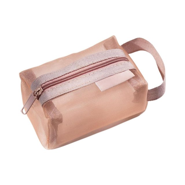 HAOAN Sac de Rangement en Maille Carrée Portable Sac Cosmétique à Fermeture Éclair Petit Sac de Voyage en Maille Carrée Pochette de Transport Visage & Sacs de Rangement Réduction