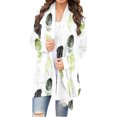 thumbnail image 2 of Cardigans pour Femmes Cardigan à la Mode pour Femmes à Manches Longues à Imprimé Floral Veste Haut Cardigan à Manches 3/4 en Liquidation, 2 of 6