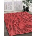 thumbnail image 3 of Ahgly Company Tapis d'Intérieur Ronds Transitionnels Rouges Lavables à la Machine, 3 Pieds Rond, 3 of 7
