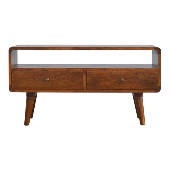 Artisan Furniture Solid Wood Curved Chestnut Media Unit
