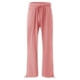 thumbnail image 4 of Timegard Womens Pants Plus Size Elastic High Waisted Drawstring Wide Leg Lightweight Casual Loose Trousers, 4 of 5