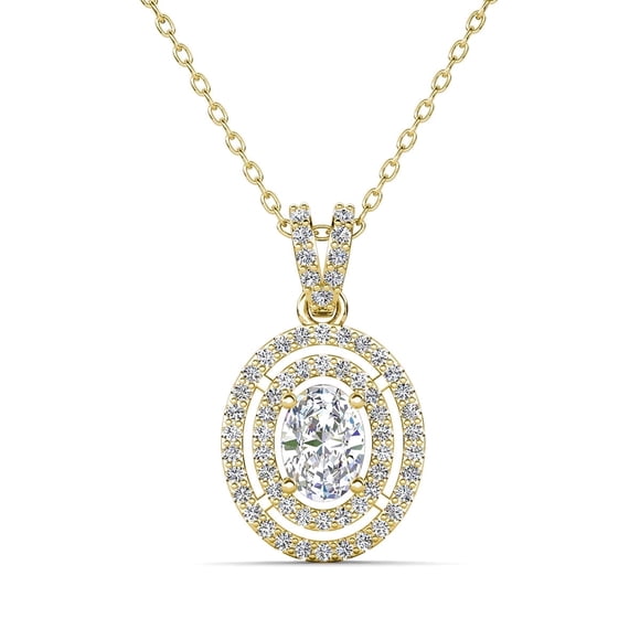 Cate & Chloe Zelda 18k Yellow Gold Plated Pendant Necklace with Simulated Diamond Crystals for Women