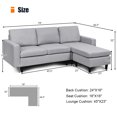 thumbnail image 2 of Costway Convertible Sectional Sofa Couch Fabric L-Shaped Couch Cushion Gray, 2 of 9