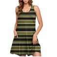 thumbnail image 5 of Ovzne Robes d'Été pour Femmes 2025 Robe Femme Robe Décontractée pour Femmes Grande Taille Sans Manches Col Ras du Cou Robe Courte à Rayures Robe d'Été Liquidation, 5 of 5