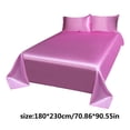 thumbnail image 3 of Ohufall Queen Size Sheet Set Ice Silk Bed Sheet 3 Piece Set Summer Cooling Solid Color Bed Sheets, 3 of 4