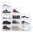 thumbnail image 1 of OLLIE TG Boîtes de Rangement pour Chaussures – Organisateur de Rangement pour Chaussures Pliable et Empilable pour Garde-Robe – Transparent Rigide jusqu'à Taille 13 – Contenants de Rangement en Acrylique pour Chaussures pour Jordan, Espadrilles, Bottes (Lot de 12, Transparent), 1 of 5