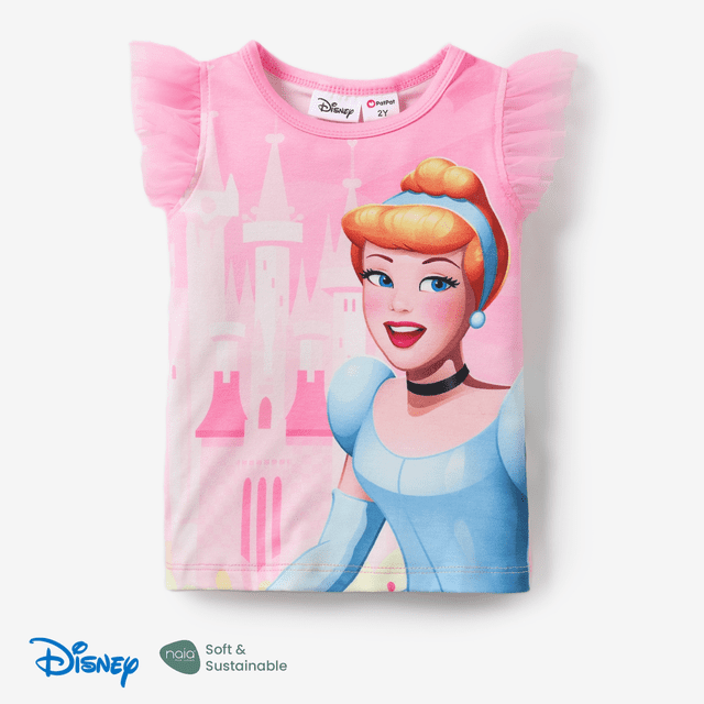 Disney Disney Princess Toddler Girl Naia™ Character Print with Ruffled Mesh Sleeve Top