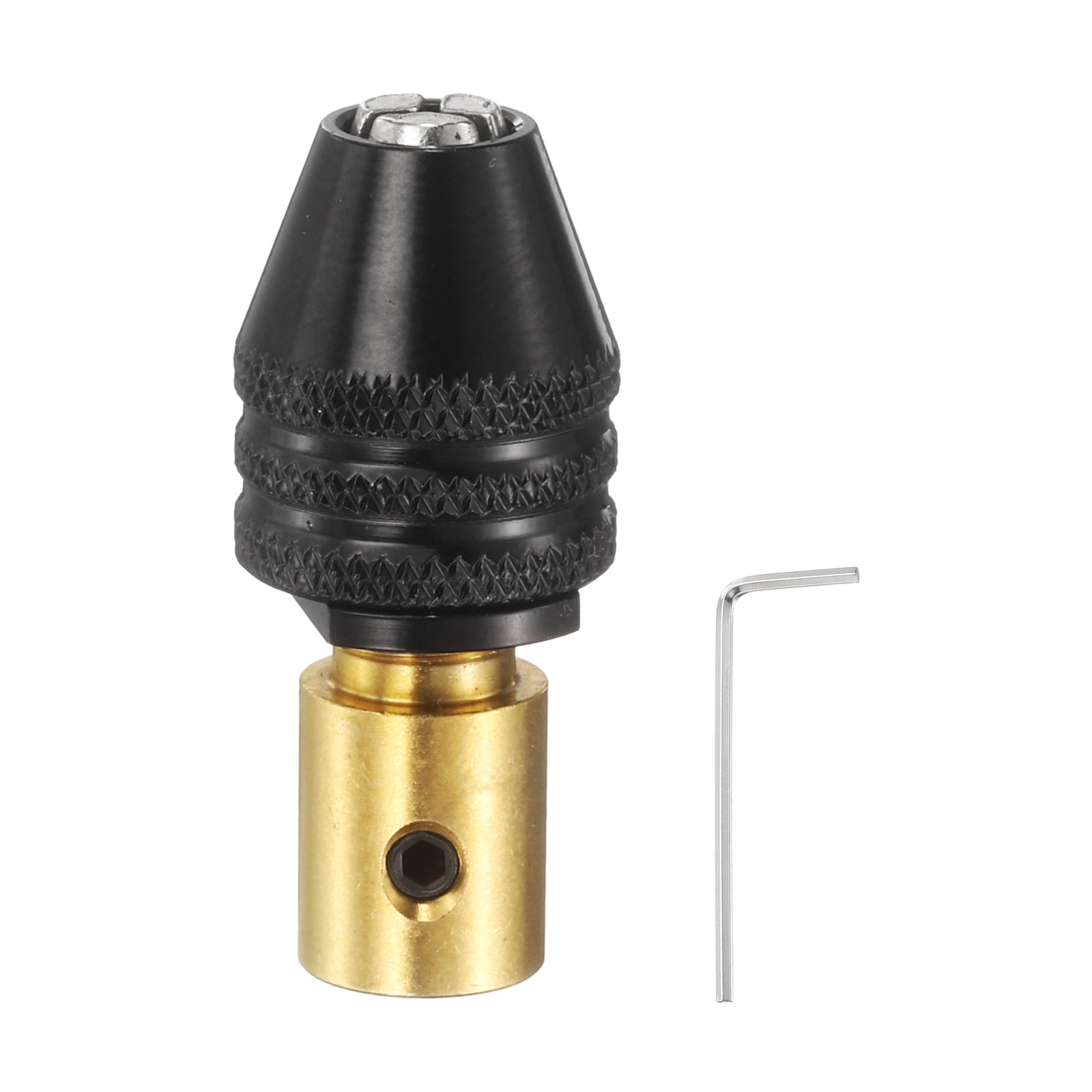 Keyless Drill Chuck 3mm Round Shank Chuck Conversion Adapter 0.012"-0.13" Quick Change for Round-Shank Cordless Screwdrivers Drills Power DIY Tools, Black