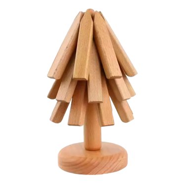 Tapis Isolant en Bois Massif de Noyer Noir, Coussin Anti-Brûlure et Résistant à la Chaleur, Napperon Circulaire Japonais pour Table à Manger, Décoration