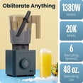 thumbnail image 3 of Chefman Obliterator 48oz Countertop Blender w/ 20oz Travel Jar and Tamper/Scraper Tool – Midnight, 3 of 11
