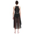 thumbnail image 3 of RUNQHUI Costume de Danse Lyrique pour Femmes Robe Haute-Basse avec Strass Jupe de Danse Moderne Justaucorps Noir TTG, 3 of 7