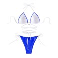 thumbnail image 4 of Qertyioot Women Bandeau Bandage Bikini Set Love Drawstring, 4 of 6