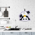 thumbnail image 4 of Kitchen Hand Towels 8.6 in x 7.8 in Black Polyester Absorbent Drying Towel with Cute Panda Design Hangable for Holiday Gift, 4 of 6