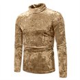 thumbnail image 2 of Hauts à Manches Longues pour Femmes Automne 2024 Mode pour Hommes Base Rétro Scène Fête Couleur Unie Manches Longues Col Rond Hauts Chandails pour Femmes Grande Taille P-69 Or S, 2 of 7