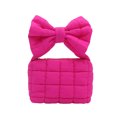 thumbnail image 2 of Pleated Bow Handbag for Women, Large Capacity Crossbody Shoulder Bag with Soft Polyester, Versatile Solid Color Purse for Daily Commuting Shopping Travel, Hot Pink, 2 of 6
