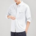 thumbnail image 4 of Pisexur Coupe-Vent Veste Mode Homme Couleur Unie Manches Longues Sans Capuche Décontractée Vestes de Randonnée Vestes d'Automne pour Hommes, 4 of 9