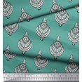 thumbnail image 3 of Soimoi Modal Satin Fabric Leaves & Floral Block Print Fabric by The Yard 42 Inch Wide, 3 of 3