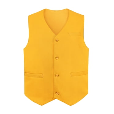 TOPTIE Unisex Uniform Vest for Supermarket, Hospitality & Service Work-Yellow-US Size S