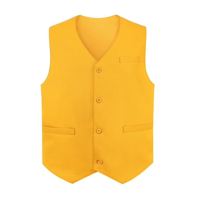 TOPTIE Unisex Uniform Vest for Supermarket, Hospitality & Service Work-Yellow-US Size S