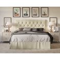 thumbnail image 1 of HMD Zachary Full Tufted Upholstered Platform Bed, Beige, 1 of 5