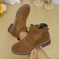thumbnail image 2 of Wensltd Ankle Boots for Women Wide With Round Toe Short Booties with Side Zipper Fall Winter Suede Boots, 2 of 9
