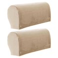 thumbnail image 2 of jifeng Thick Sofa Armrest Covers Arm Covers Solid Soft Slipcovers with Pins Non Slip Armrest Protector Washable Detachable khaki, 2 of 8