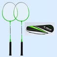 thumbnail image 1 of 2 Pieces Badminton Racket Set Badminton Equipment Durable Badminton Racquet for Adults and Teenagers Playing Backyard Game Practice with Storage Bag, 1 of 9