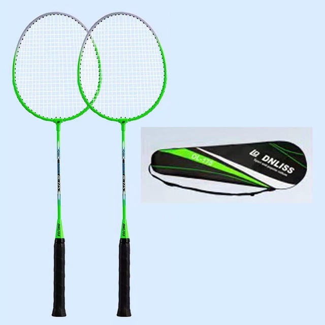 2 Pieces Badminton Racket Set Badminton Equipment Durable Badminton Racquet for Adults and Teenagers Playing Backyard Game Practice with Storage Bag