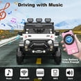 thumbnail image 4 of 24V Ride On Car for Kids with Remote Control 6 Wheels 4WD Electric Car Bluetooths 3 Speeds Safety Belt Outdoor Fun White, 4 of 8