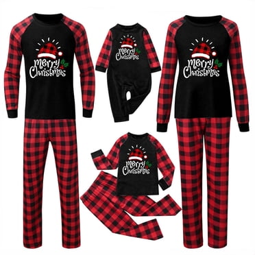Vendredi Fou Offres 2022! Ensemble de Pyjamas de Noël Assortis pour la Famille Pisexur, Pyjamas des Fêtes de Noël pour Femmes/hommes/enfants/bébés, Joyeux Noël Pyjama de Noël Classique à Carreaux pour Noël Tenue Parent-Enfant