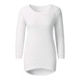 thumbnail image 2 of Innerwin Hauts en Tricot Manches Longues Femme Chandail Décontracté Col Rond Tunique Ample Blouse Blanc P, 2 of 6