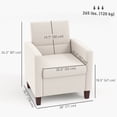 thumbnail image 3 of HOMCOM Modern Accent Chair Fabric Armchair w/ Non-Slip Pads, Cream White, 3 of 10