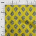 thumbnail image 1 of oneOone Cotton Silk Fabric Leaves Block Printed Fabric 1 Yard 42 Inch Wide, 1 of 4