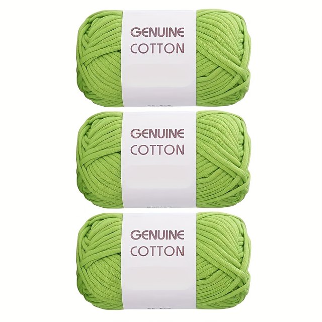 Unbranded Fil Mélangé Coton-Nylon Couleur Unie, 3 Écheveaux
