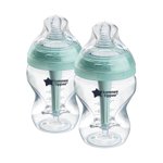 Tommee Tippee Bouteilles pour bébés, Boutille Anti-Colicale Avancée avec Nipple à flux lent, 2x9oz Bouteilles, 0m+, Autostérilisation