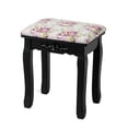 thumbnail image 2 of Patiojoy Coiffeuse Miroir Table de Maquillage Style Simple Coiffeuse avec Banc Coussiné Noir, 2 of 8