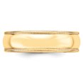 thumbnail image 3 of Bande de Mariage Demi-Ronde 14k 6mm Milgrain Taille 7.5, 3 of 4