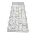 thumbnail image 1 of Foldable  Keyboard, USB Charging 63 Keys Pocket Size 3 Folding Keyboard With Touchpad 10m Connection  For Laptop Silver White, 1 of 8