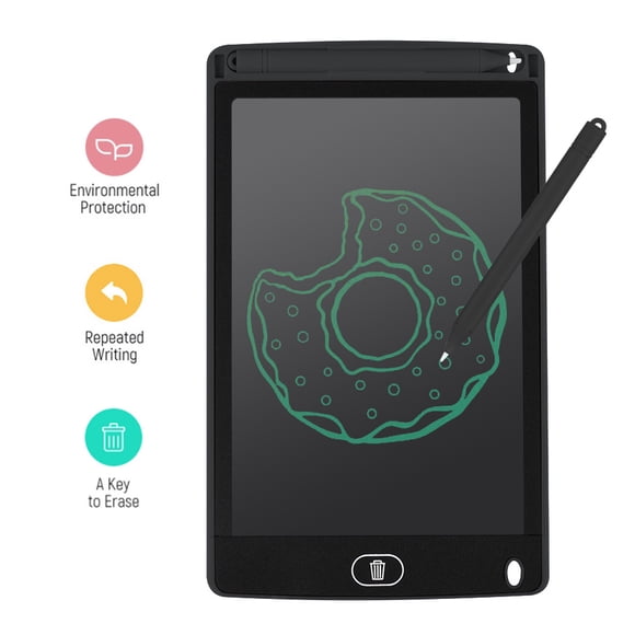 LVCHENG 8-Inch LCD Writing Tablet Portable Ultra-Thin Drawing Pad With Stylus Black