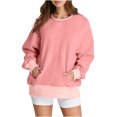 thumbnail image 1 of MeetoTime Women's Crewneck Sweatshirts Fall Long Sleeve Oversized Pullover Sweatshirts with Pockets, 1 of 4