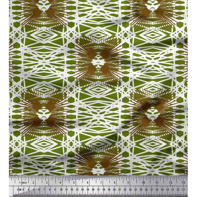 Soimoi Cotton Duck Fabric Check & Geometric Printed Craft Fabric by The Yard 56 Inch Wide