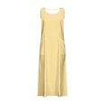thumbnail image 4 of Jsaierl Robes d'Été pour Femmes 2024 Robe Sans Manches en Coton et Lin Robe Décontractée de Couleur Unie Robe à Col en V Coupe Ample Longues Robes, 4 of 5