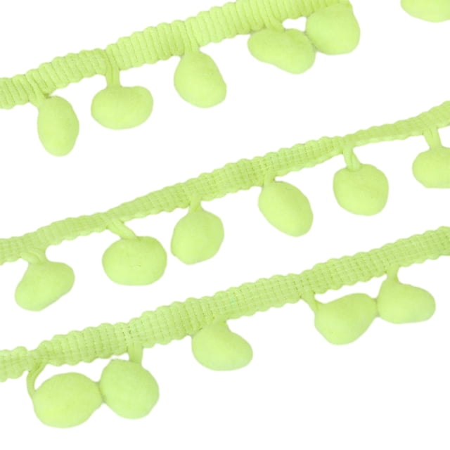 mmirethe Practical And Fashionable Trim For All DIY Needs Multiple Colors Available 5 Yards Pom Ball Lace Fluorescent Yellow