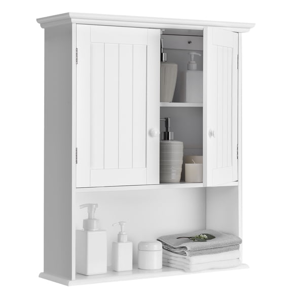 Costway Wall Mount Bathroom Cabinet Storage Organizer Medicine Cabinet Kitchen Laundry