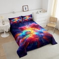 thumbnail image 4 of Erosebridal Rainbow Cloud Bedding Full Comforter Set for Girls, Sparkle Stars Down Comforter, Reversible 3-Piece, 4 of 7