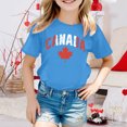 thumbnail image 2 of T-shirt à Manches Courtes pour Filles de la Fête du Canada, Col Rond d'Été, Coupe Décontractée, Chandails de Base, 2 of 4