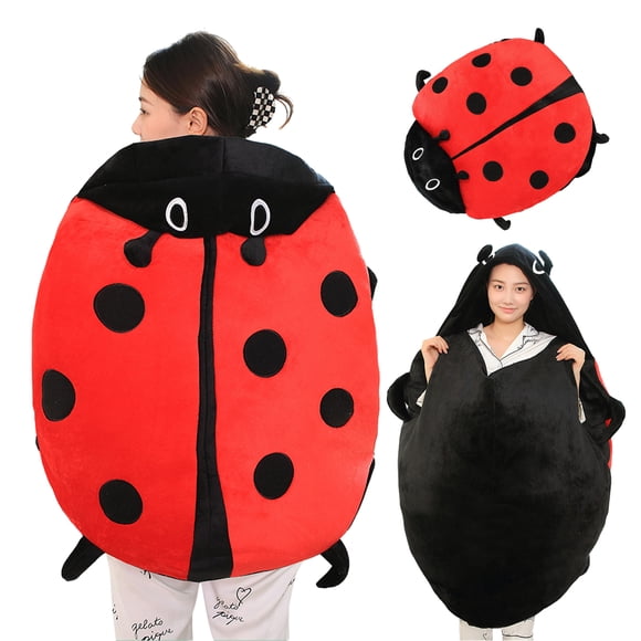 Wearable Ladybug Pillow Cute Warm Sleeping Wearable Plush Removable Oversized 100cm/39.4in Giant Wearable Ladybug Pillow